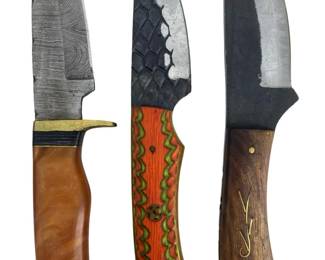 3pc Hand Forged Damascus Knives