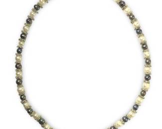 Unique Navy & White Pearl Necklace