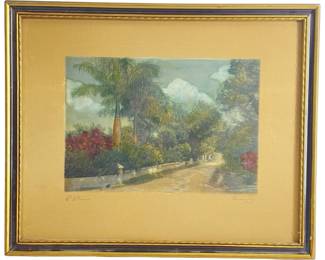 Signed "Bermuda" D. W. Weiss Mixed Media