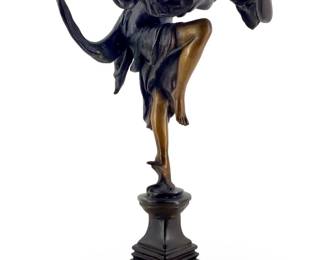 Bronze Juliet Erte Art Deco Snake and Dancer