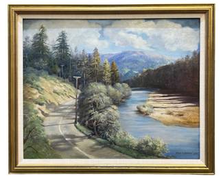 Signed Nicola P. Evanow Landscape Oil on Canvas
