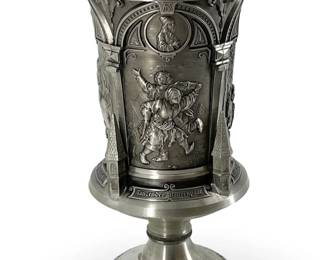 German SKS Zinn Pewter Beer Goblet
