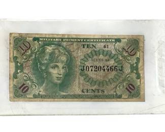 Vintage Vietnam War Era 10 Cent Military Payment