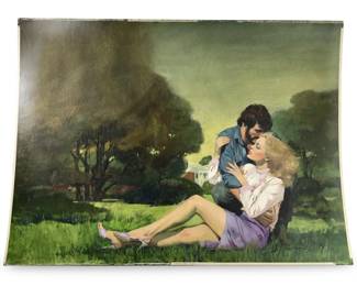 Signed Howard Rogers Romance Oil on Board
