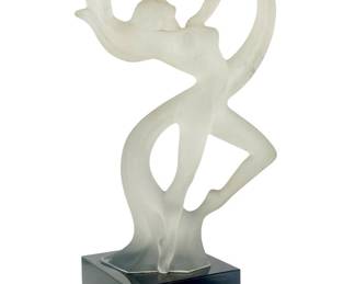 Art Deco Bohemia Frosted Glass Figure