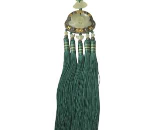 14K Gold Silver Korean Hanbok Silk Jade Norigae