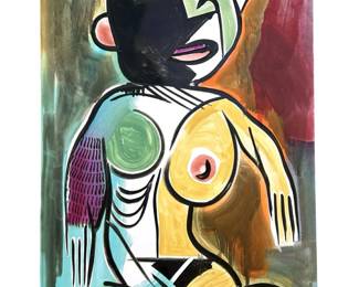 Vintage John Kleber Abstract Portrait Lithograph