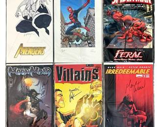 6pc Signed Marvel Comic Book Collection