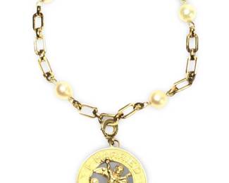 12K Gold Filled Pearl I MARRIED AN ANGEL Bracelet