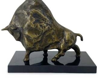 Signed Bronze Abstract Picasso Bull Sculpture