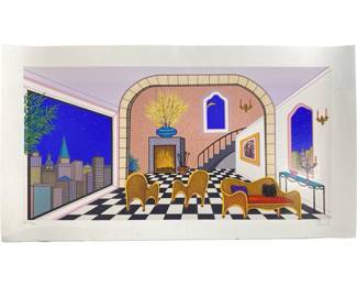 Signed "Chicago Interiors" Fanch Ledan Serigraph
