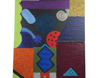 Signed Abstract Mixed Media On Canvas
