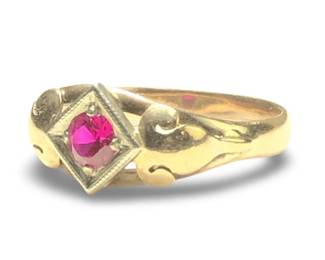 Awesome 10K Yellow Gold Ruby Ring