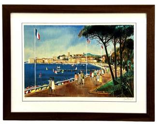 Signed Robert Vernet Bonfort âAntiber" Lithograph