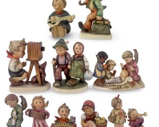 11pc Porcelain German M.J. Hummel Figures