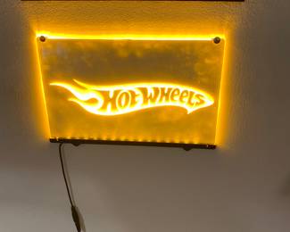 lighted Hot Wheels sign