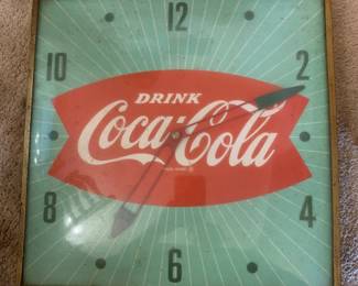 Green fish tail Coca-Cola clock