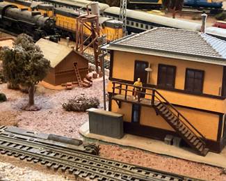 detail of model train tracks