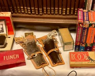 Vintage cap guns, card games