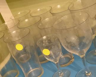 Etched stemware