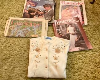 Vintage magazines, sewing