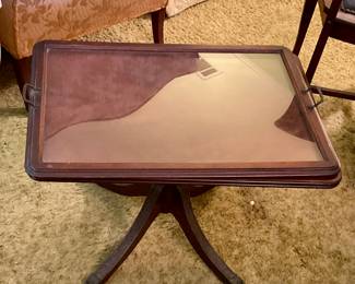Side table with tray