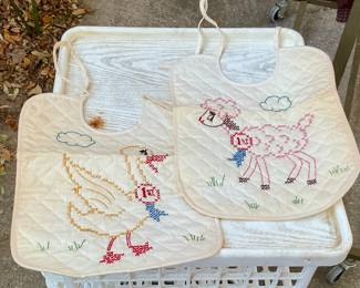 Hand embroidered bibs