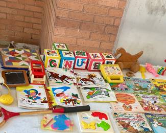 Read along books with records, vintage toys