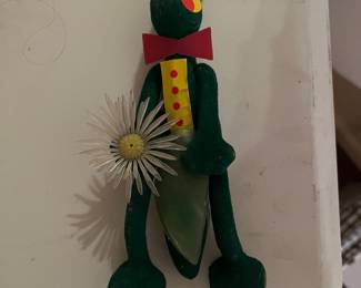 Nadel and sons vintage fuzzy grasshopper toy plastic daisy … rare … 