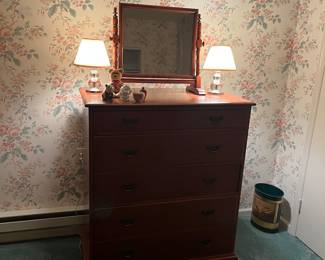 Chest of drawers , with antique mirror …