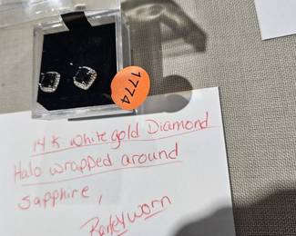 GOLD DIAMOND SAPPHIRE EARRINGS