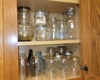 ball canning jars and old milk/cream bottles