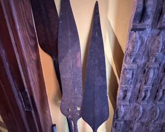 Amazing antique African lion Spears.  