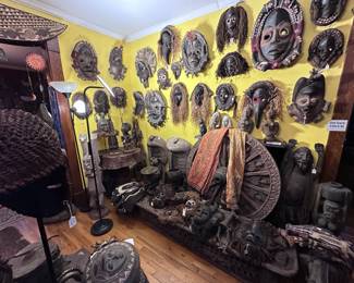 Her amazing display of Dan masks and other artifacts