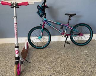 Genesis Illusion Child Bike 18 and Lascoota Folding Kick Scooter