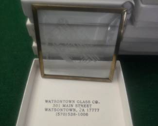 Watertown Glass Co. Etched ornaments