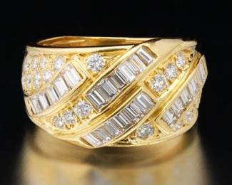 14K Diamond Balloon Style Band