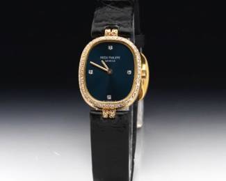 Patek Phillip Ref 4498 18K and Diamond Ellipse Ladies Wristwatch