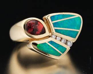 KABANA Gold, Black Opal, Pink Tourmaline and Diamond