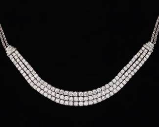 Ladies Italian Gold and Diamond Necklace