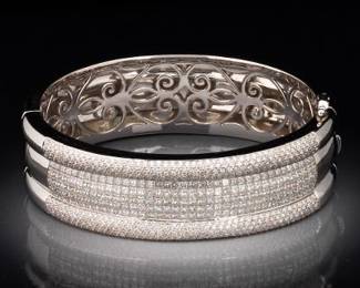 18K White Gold Diamond Jointed Bracelet