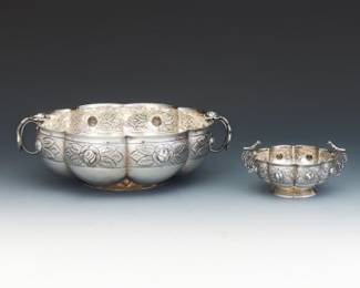 Two Sanborns Sterling Silver Lobed Bowls