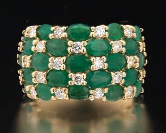 EFFY Gold, Emerald and Diamond Ring