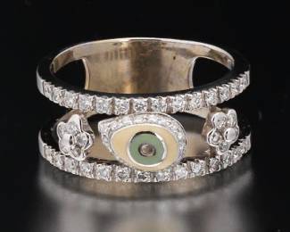 14K Conch and Diamond Band