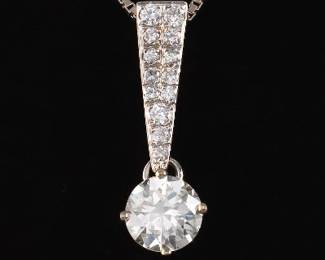 14K Diamond Solitare On Diamond Inset Bail