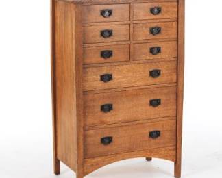 Stickley Harvey Ellis NineDrawer Chest, 1990s