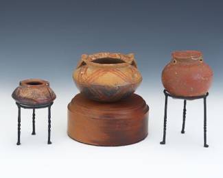 Group of Three PreColumbian Style Pottery Jars