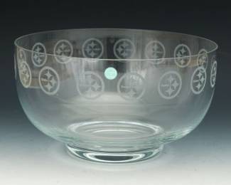 Tiffany Co. Vintage Steelers Glass Centerpiece Bowl, in Presentation Box
