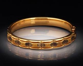Victorian Gold and Enamel Bangle