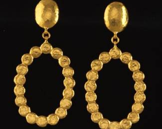 GURHAN Pair of High carat Gold Nugget Style Earrings